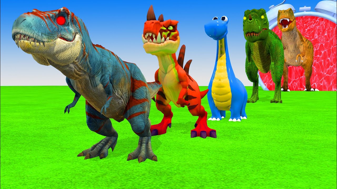 Long Slide Game with Cow Elephant Gorilla Hippopotamus Tiger 3d Animal Game Funny 3d Animals