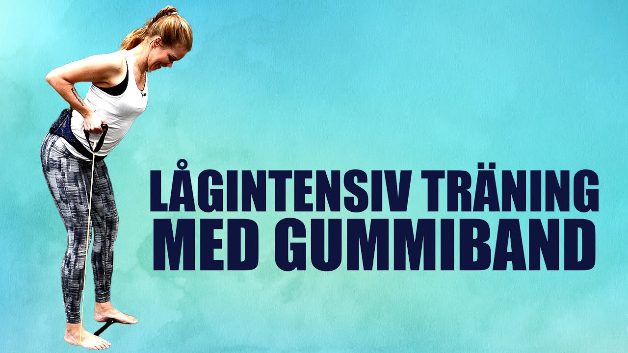 Lågintensivt träningspass med gummiband (stående/låg puls/inga hopp) på 16 minuter