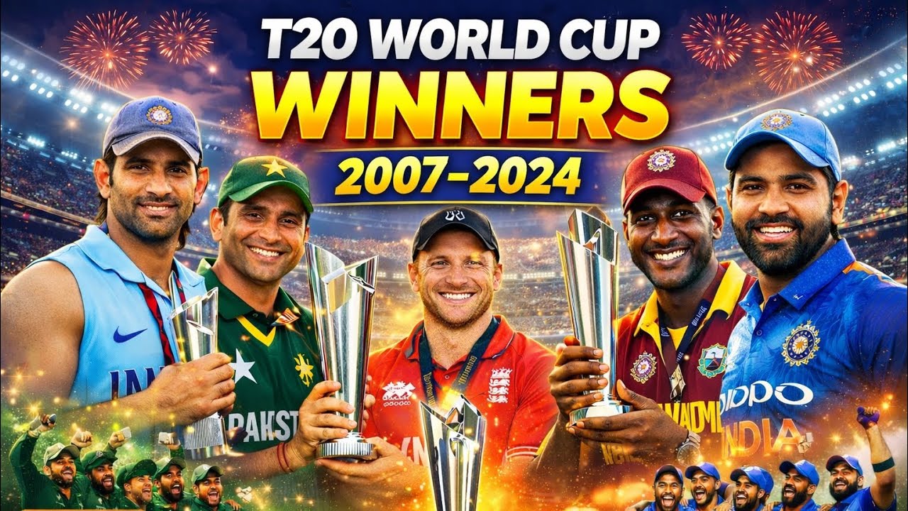 T20 World Cup Winners (2007–2024)  Champions List #history #facts #cricket #viral #pakistan #india 