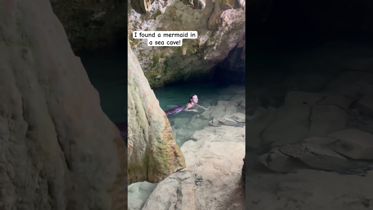 Real life mako island moon pool sea cave with mermaid inside! #h2ojustaddwater
