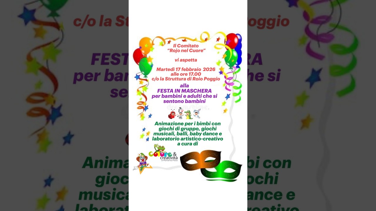 FESTA IN MASCHERA Roio 17 febbraio 2026