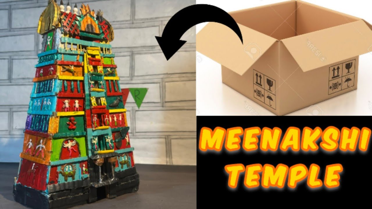 DIY Meenakshi Temple making at home with cardboards | #diy #craft #crafterman123 #meenaksh #temple. 