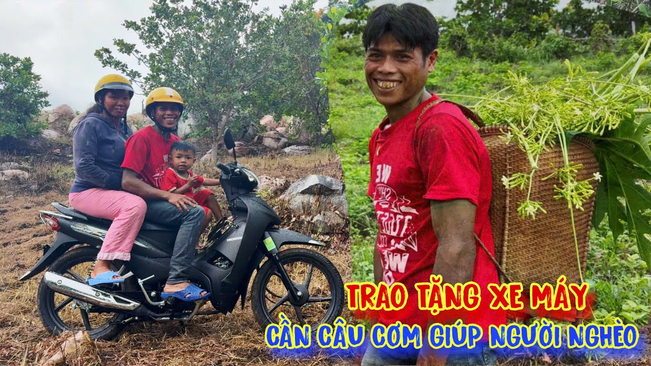 CẦN CÂU CƠM, gia đình nghèo được ân nhân trao tặng chiếc XE MÁY - tập 1550