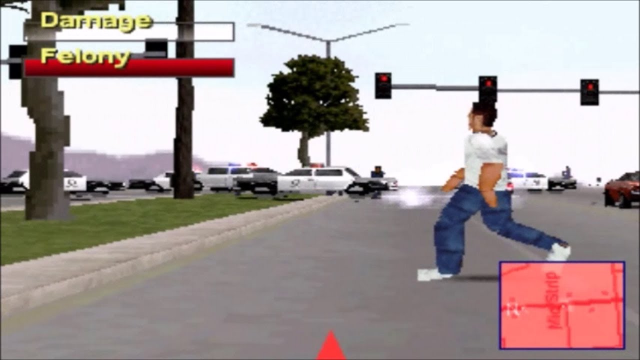 Driver 2 PS1: Take a Ride Las Vegas with Police Car (Infinite Mass and Nitro)