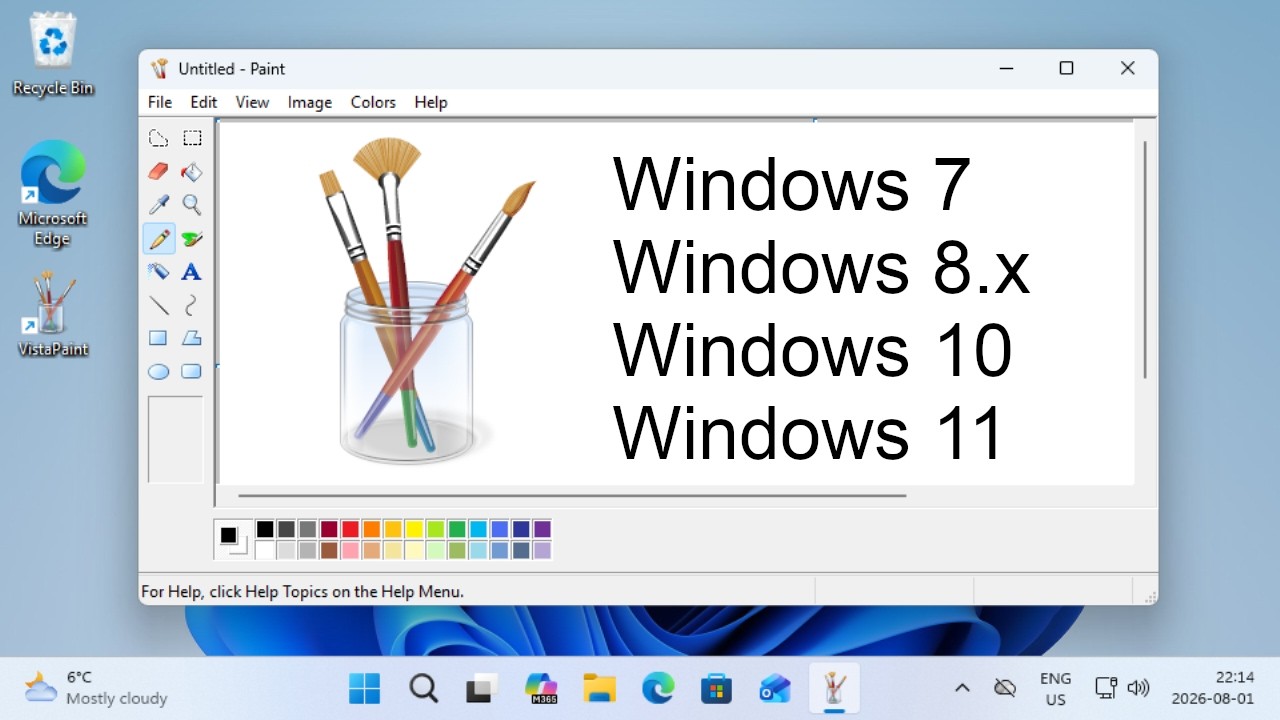 How to get Windows Vista Paint on Windows 7 or Later