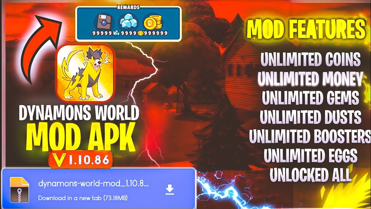Dynamons World mod menu Unlimited Money | God mod, Speed & One Hit (2025)