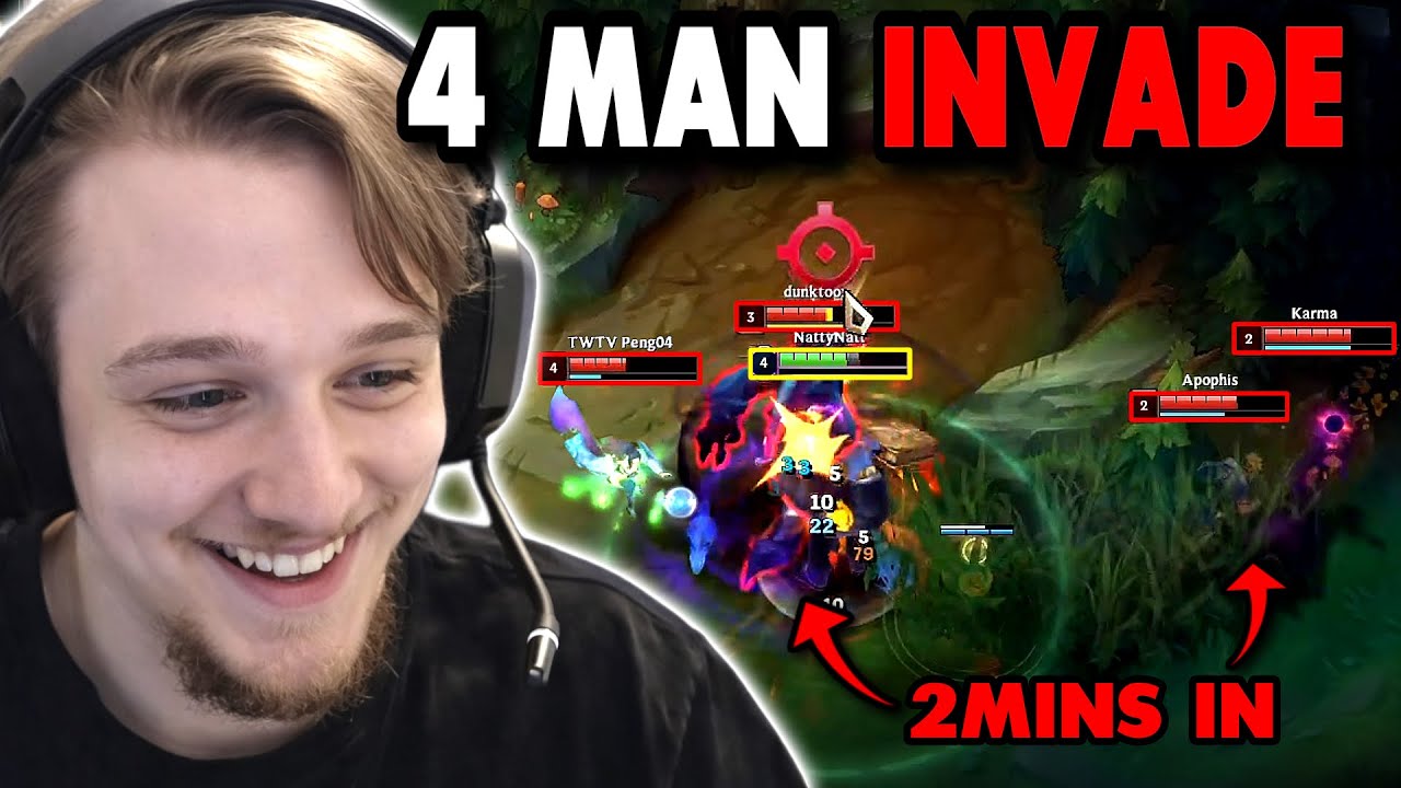 Playing Jungle after getting 4 man invaded MINUTE 2