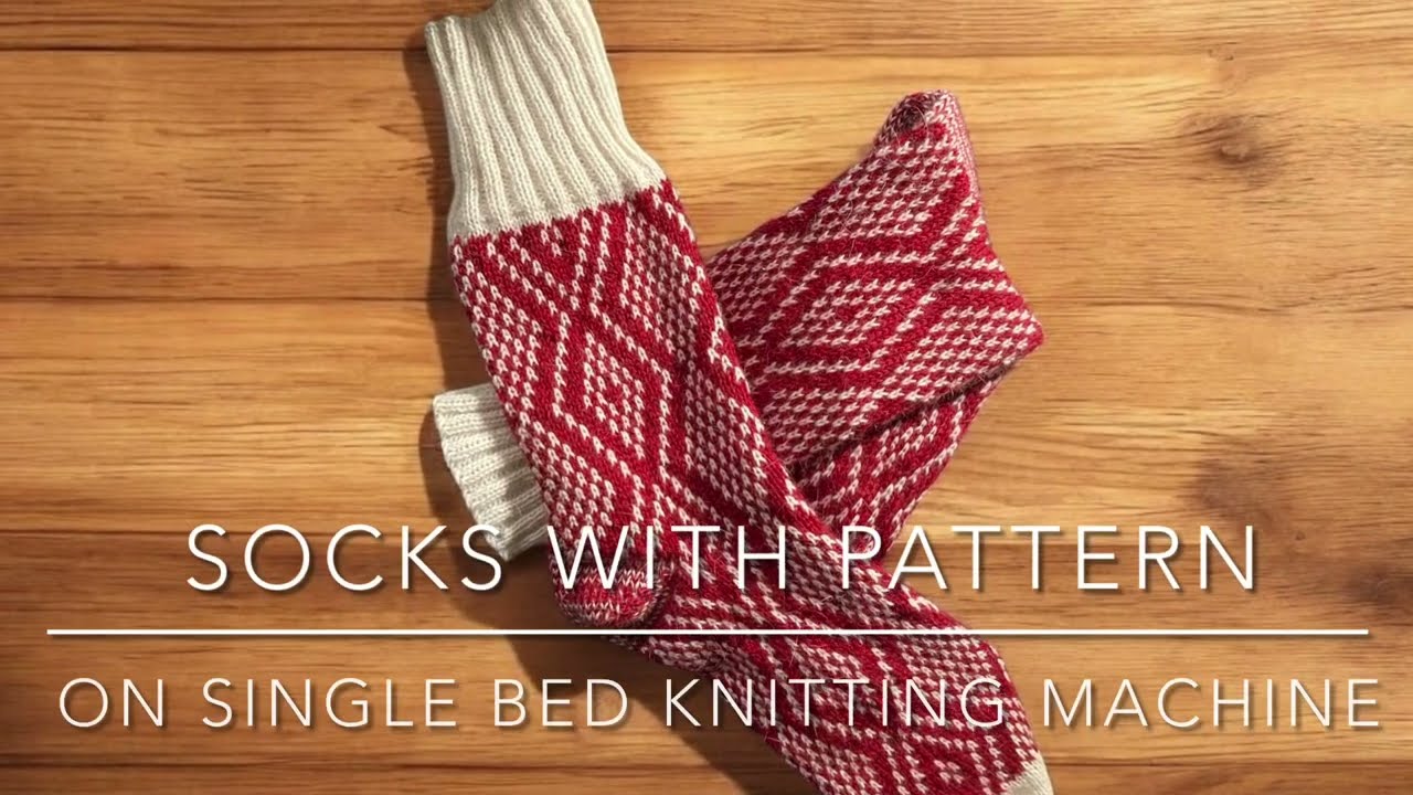 Socks with knitting machine: punchcard edition; flat bed knitting #craft #knitting