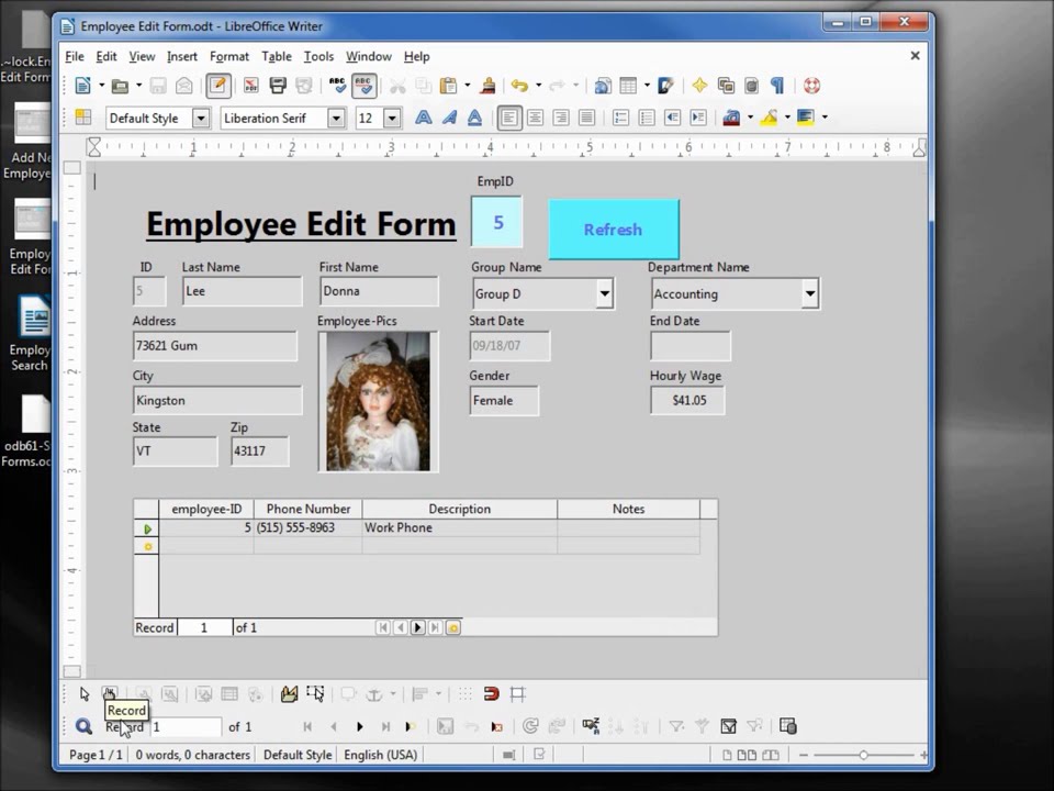 LibreOffice Base (61) Standalone Forms
