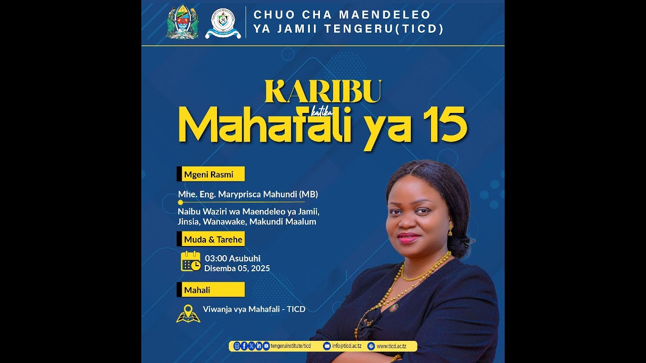 #live:MAHAFALI YA 15 YA CHUO CHA MAENDELEO YA JAMII TENGERU 15/12/2025