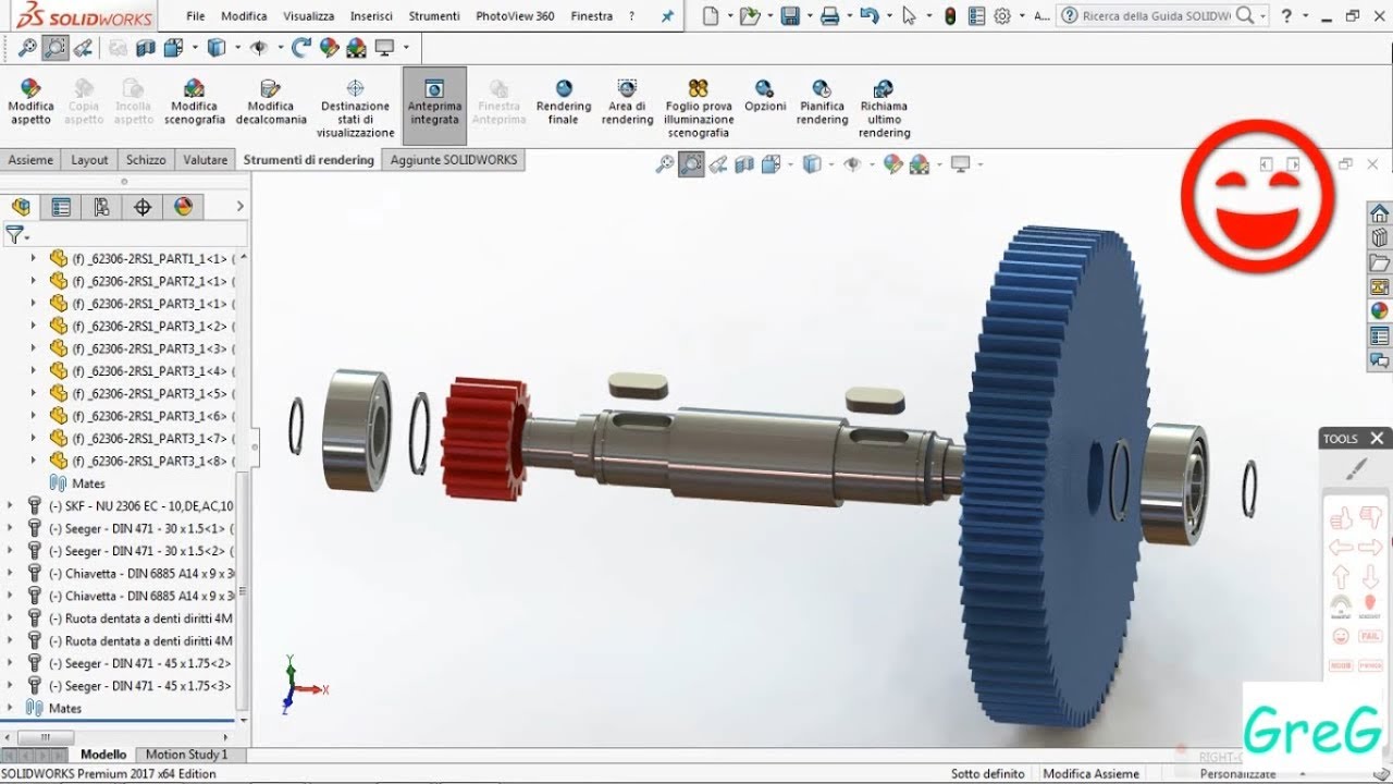 SolidWorks | Assemblaggio Albero Ingranaggi | Assembly Gear Shaft