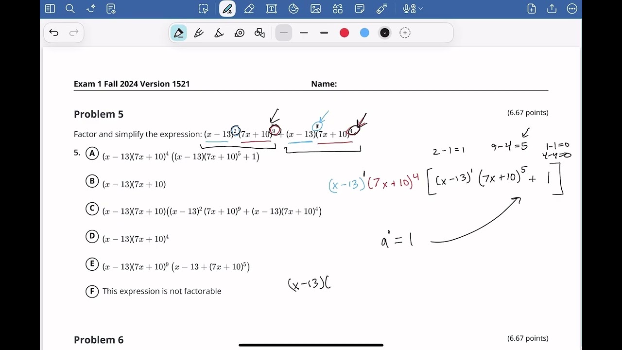 MA 158 Fall 2024 Exam 1