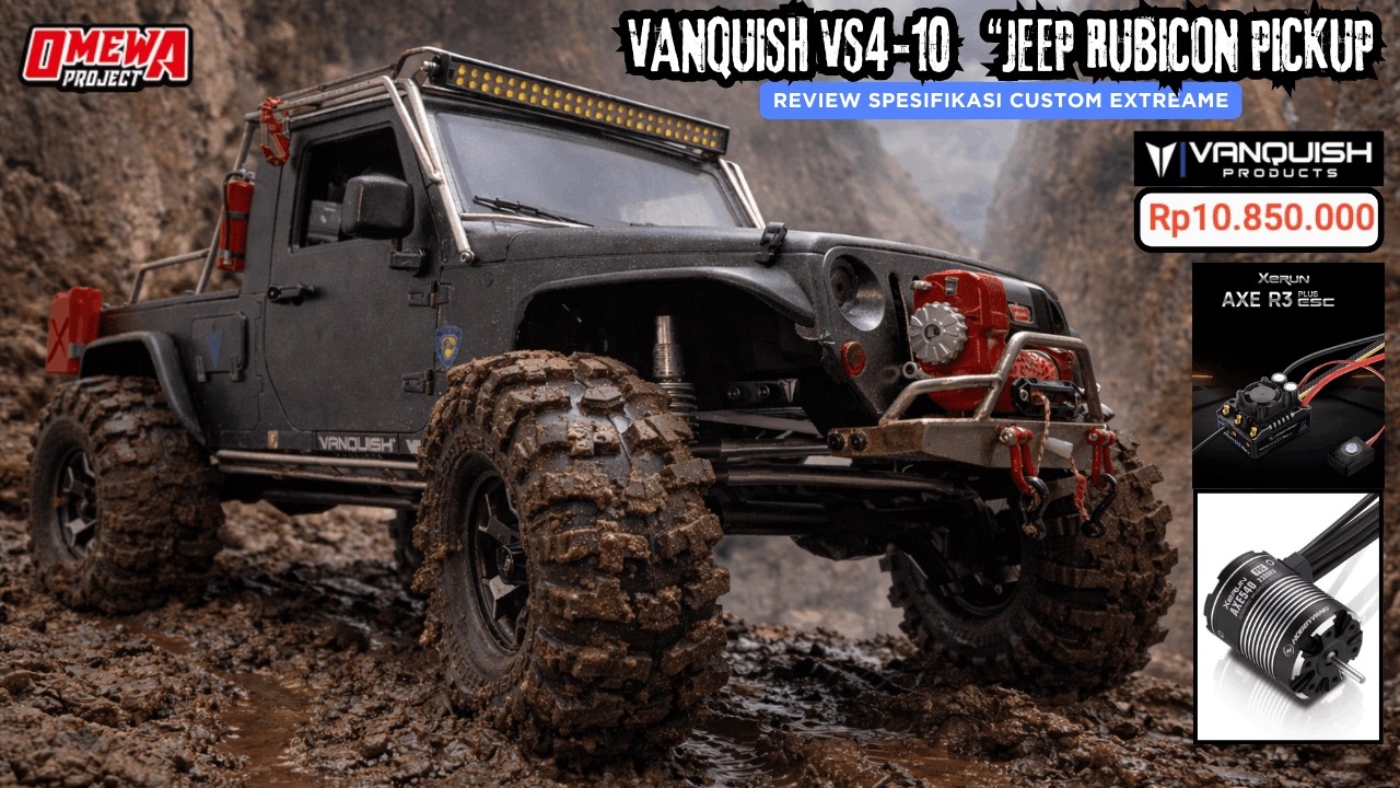 RC Adventure TerJAHAT VANQUISH VS4-10 Portal Axle Jeep RUBICON PickUP winch Setan #omewa #VS4 #mobil