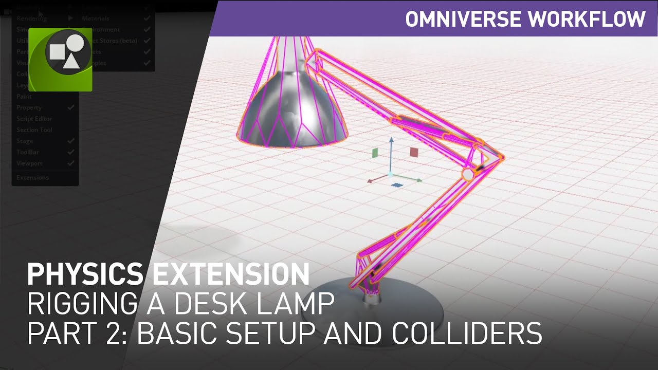 Расширение NVIDIA Omniverse Physics — Установка настольной лампы. Часть 2: Базовая настройка и ко...
