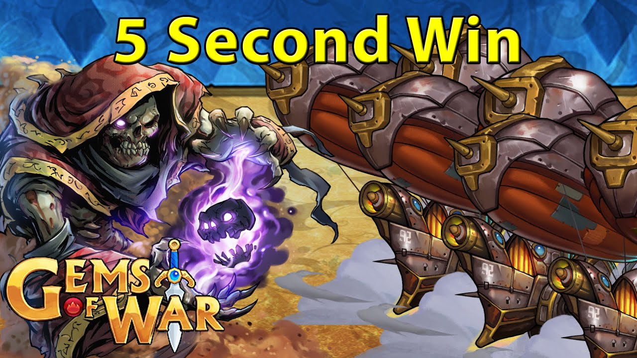 Gems of War: Under 5 Second Win! Quickest Teams to EVER Exist in Gems of War