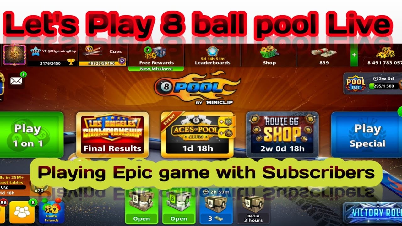 8 ball pool Live Ep 127 | New Event 100M Table I Playing with subscribers  @XJgaming8bp