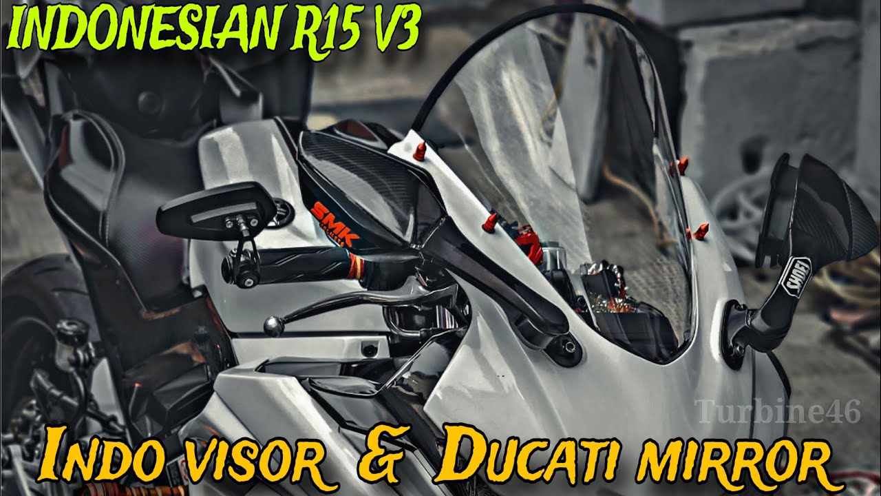 R15v3 first modification with indo visor with Ducati mirror