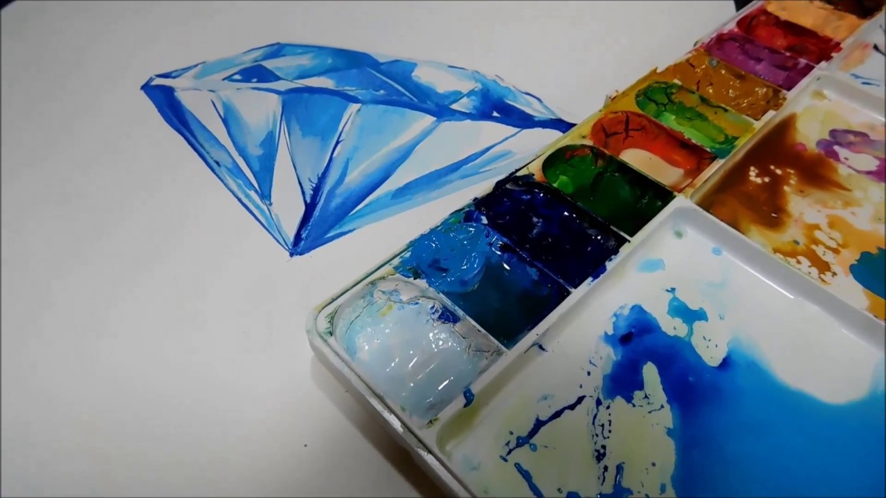 {Diamante con ACUARELA } || ♦ paso a paso ♦ - Isabelle Art -