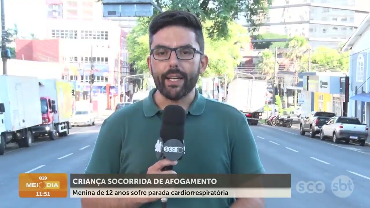 Menina de 12 anos sofre parada cardiorrespiratória | Segurança | SCC Meio-Dia