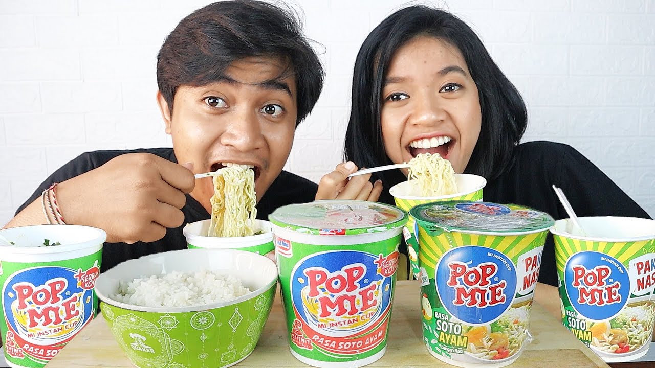 MUKBANG POP MIE PAKE NASI