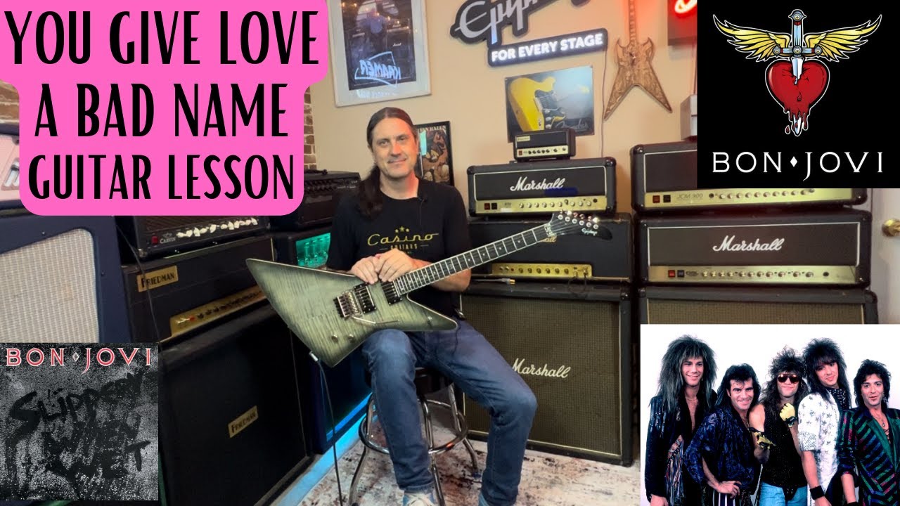 Урок игры на гитаре «Ты даёшь любви дурное имя» — Bon Jovi — Ричи Самбора Урок «Скользко, когда м...