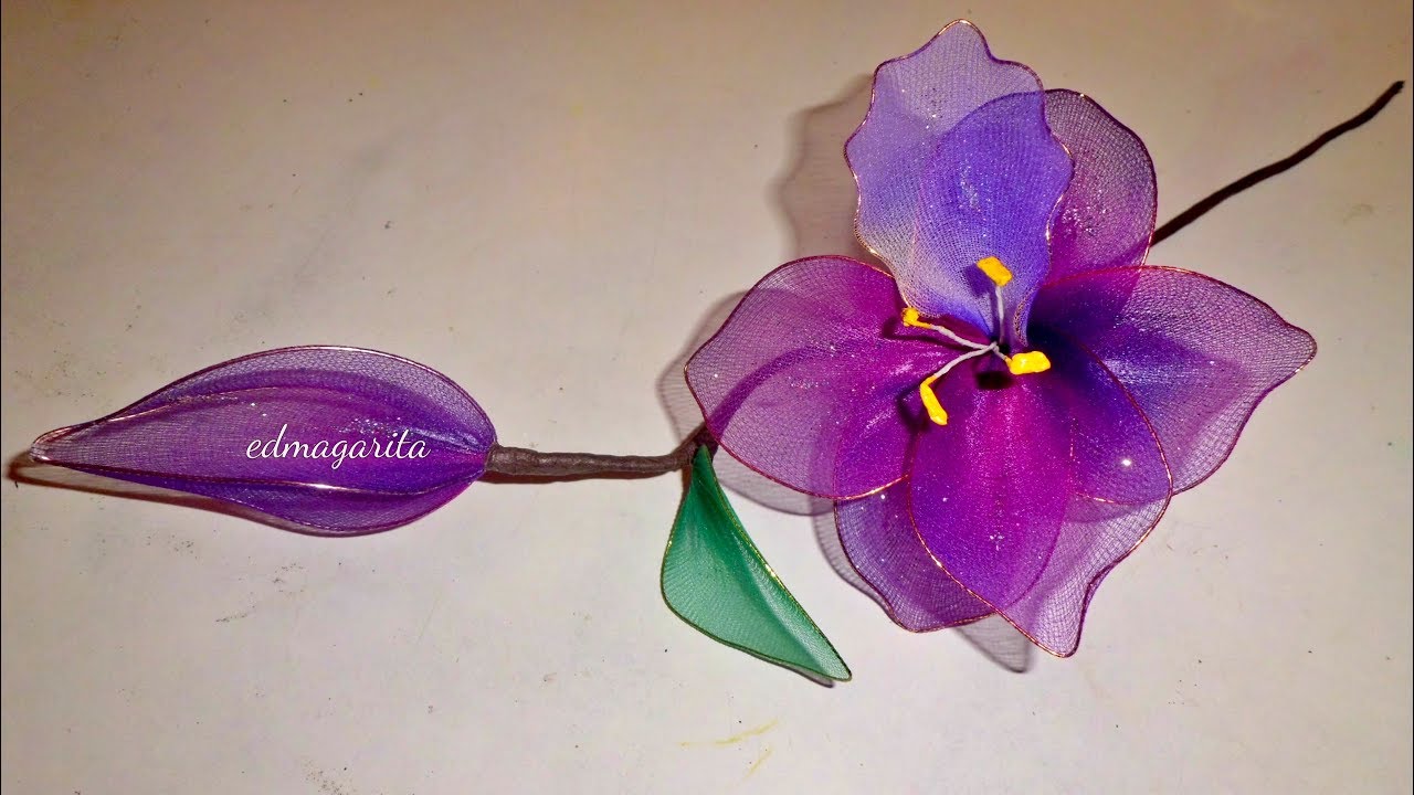 Orquideas de petalos Ondeados con nylon - tutorial  #art #arte #handmade #diy #howtomake #howtomake