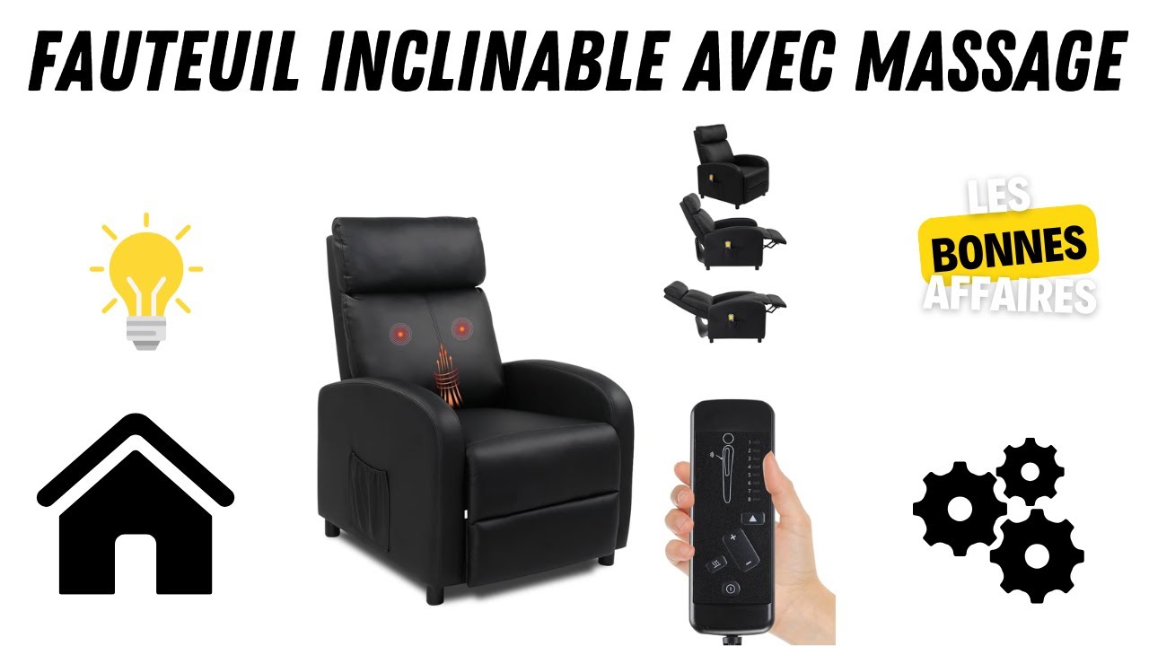 Fauteuil inclinable massant chauffant LEADZM  : Avis Complet