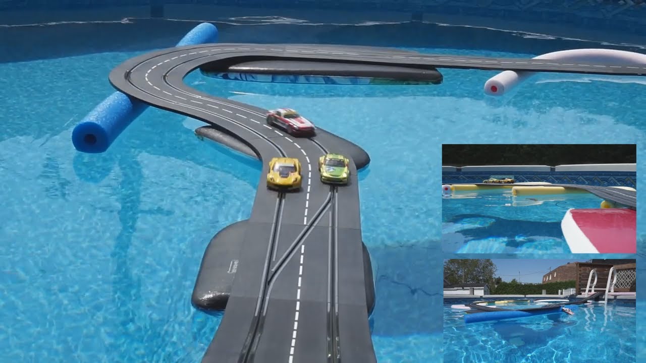 Rennbahn schwimmend verlegt - Carrera Digital 124