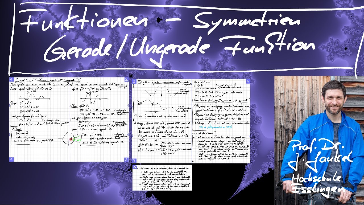 Funktionen - Teil 4.1 - Symmetrie von Funktionen - Gerade Funktion und ungerade Funktion