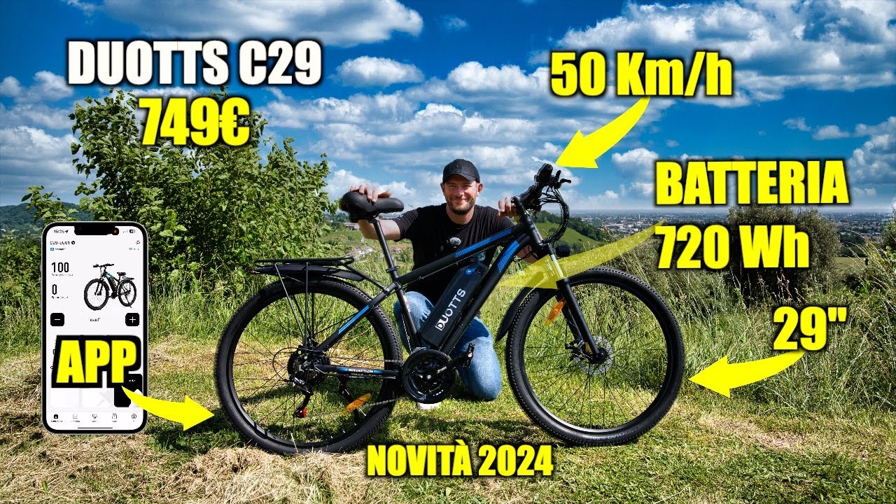 Bici Elettrica POTENTE e LEGALE ! La PIÙ ECONOMICA per QUALITÀ ! NUOVA DUOTTS C29
