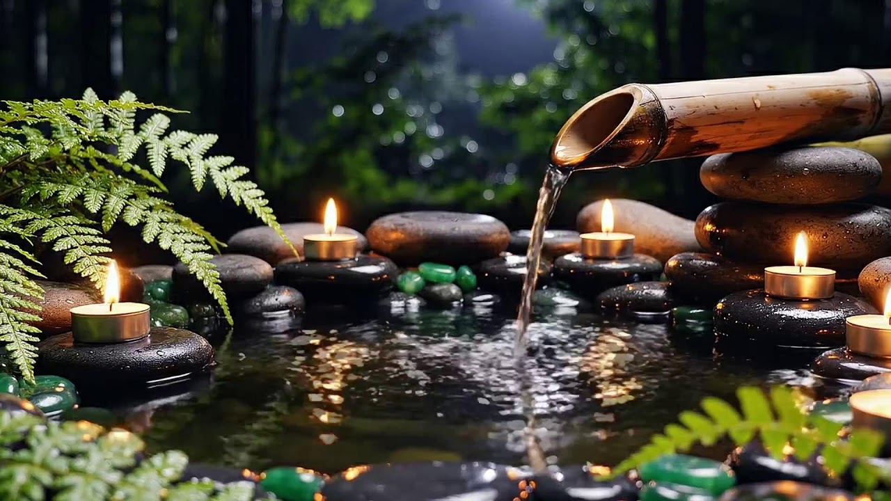 Peaceful Piano with Bamboo Water Sounds 🌿 Calm Anxiety, Insomnia Relief & Deep Sleep