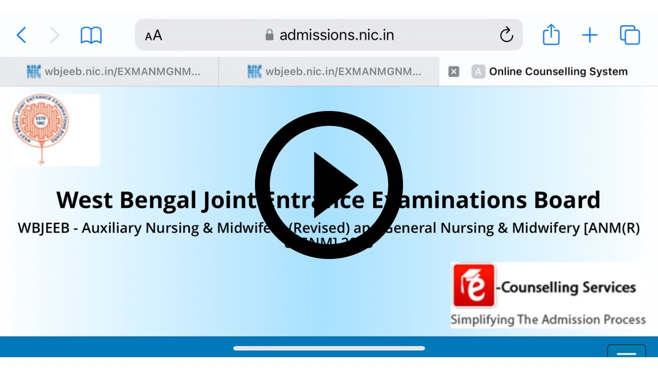 ANM, GNM Admit card download 2023 / ANM GNM WBJEEB Adm￼it Card