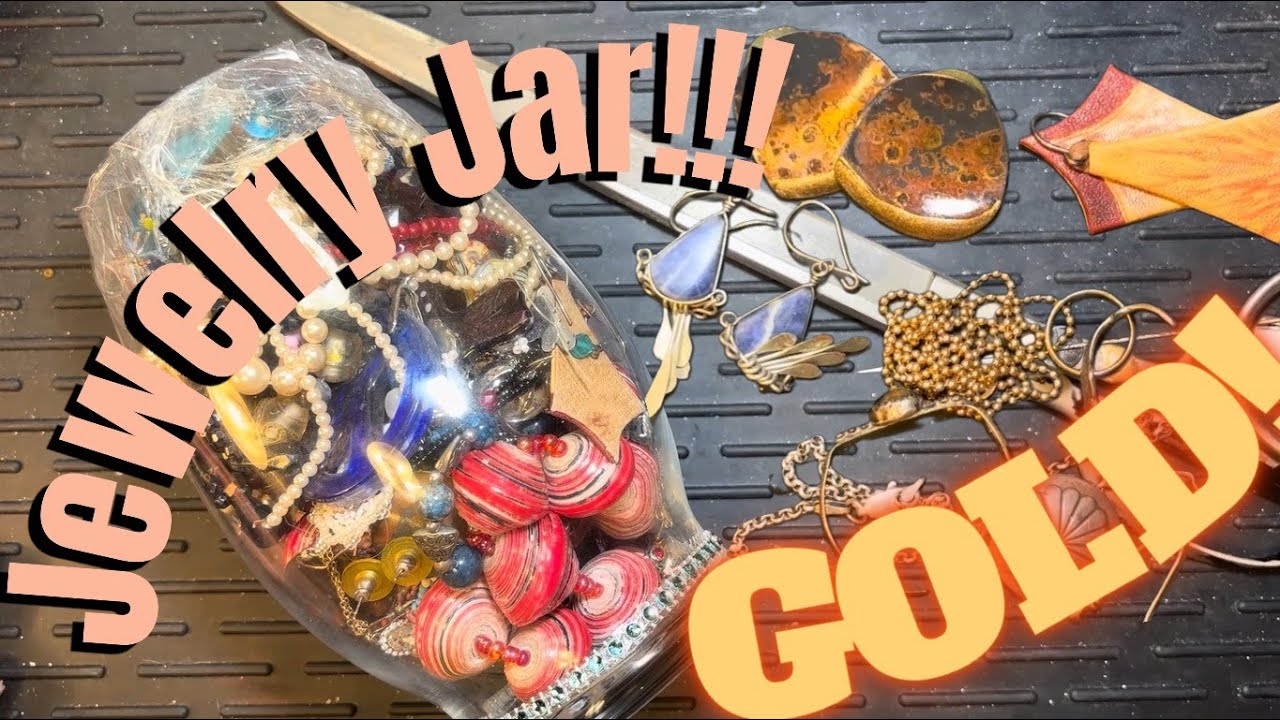 14k Gold Ball Chain? They make those??? Jewelry Jar with Gold in it!