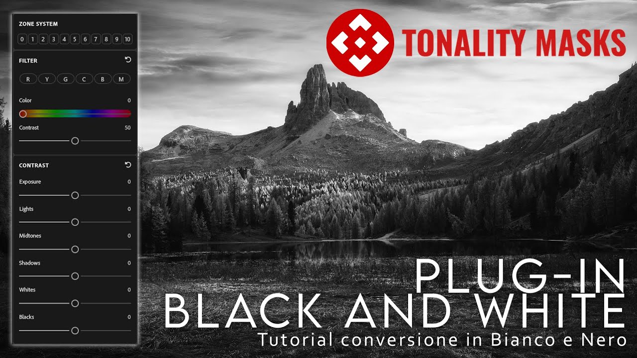Tutorial BIANCO E NERO con plug-in Black and White di Tonality Masks | Tutorial Photoshop Paesaggio