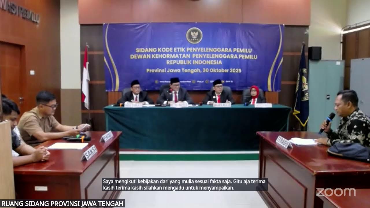 Sidang KEPP Perkara No. 196-PKE-DKPP/IX/2025 Teradu Anggota KPU Kab. Klaten