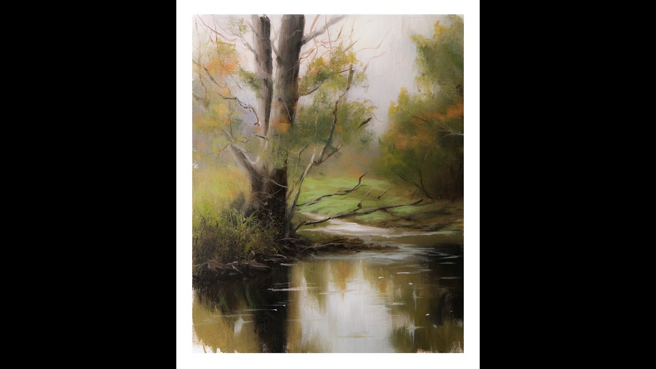 Painting Landscape, Grass, Reflections, Tree, a new lesson!