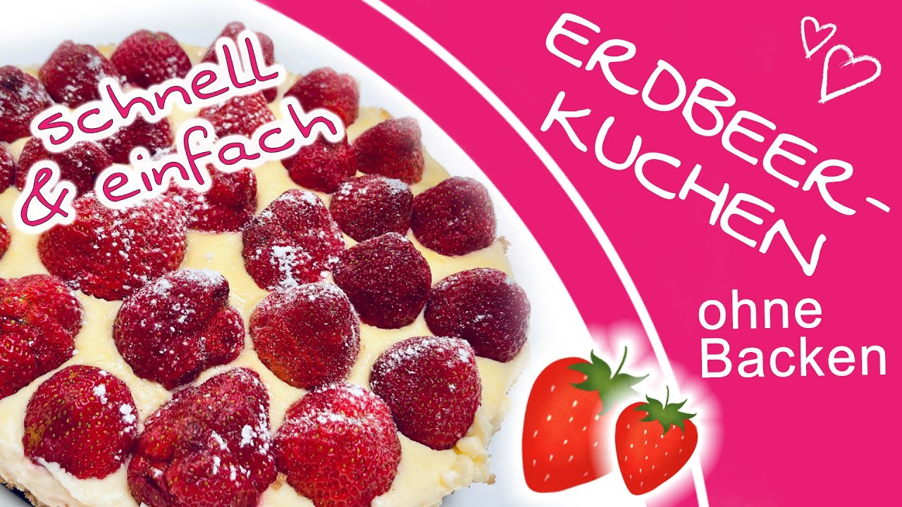 Rezeptidee: Puddingkuchen mit Erdbeeren ohne Backen 🍓 schnelles & einfaches Rezept für Kuchen