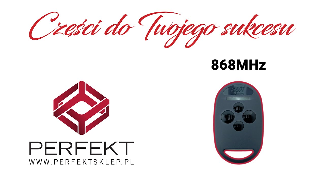 Programowanie pilota NEO1 nadajnika 4-kanałowego 868MHz Galactic DTM System