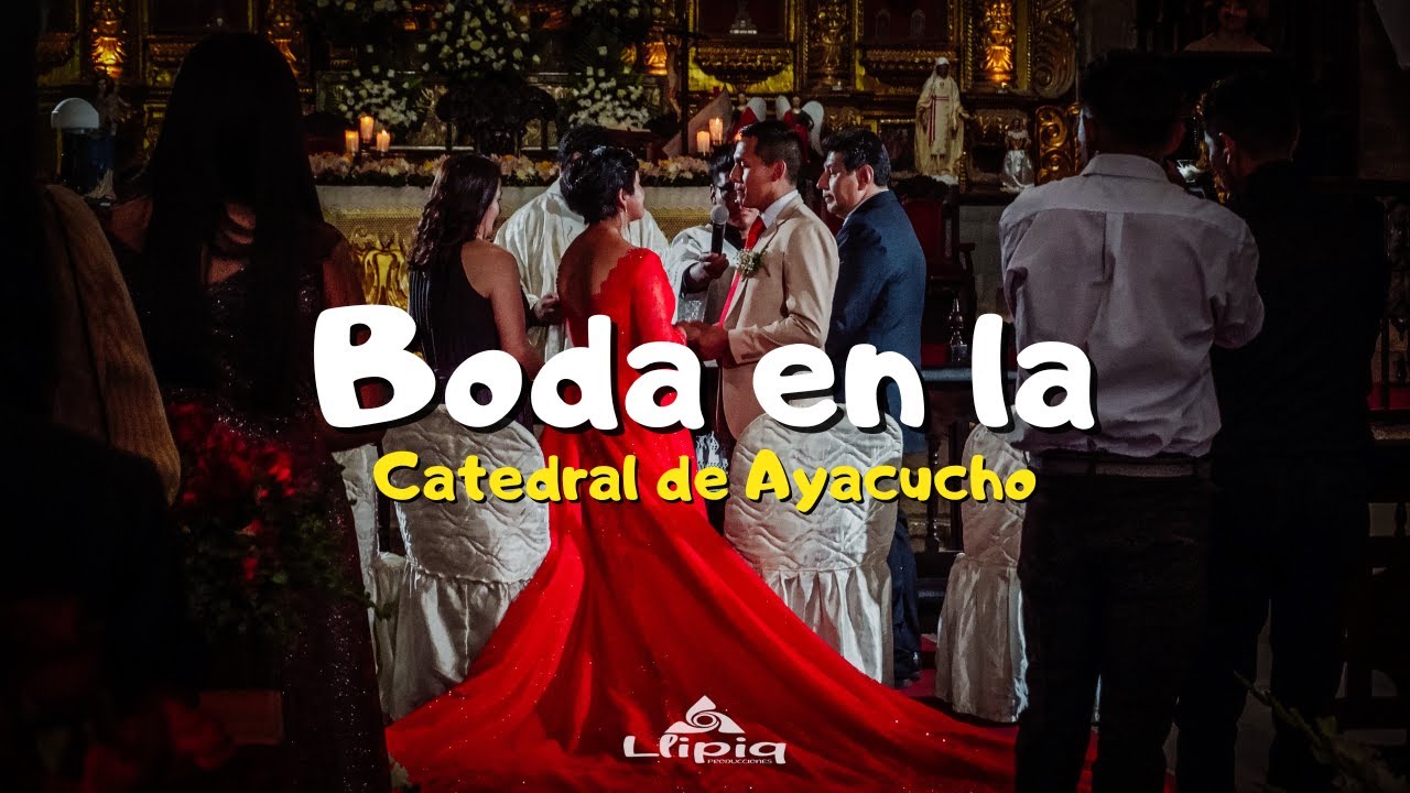 Una boda en la catedral de Ayacucho con vestido rojo pasión @SoyJeriko