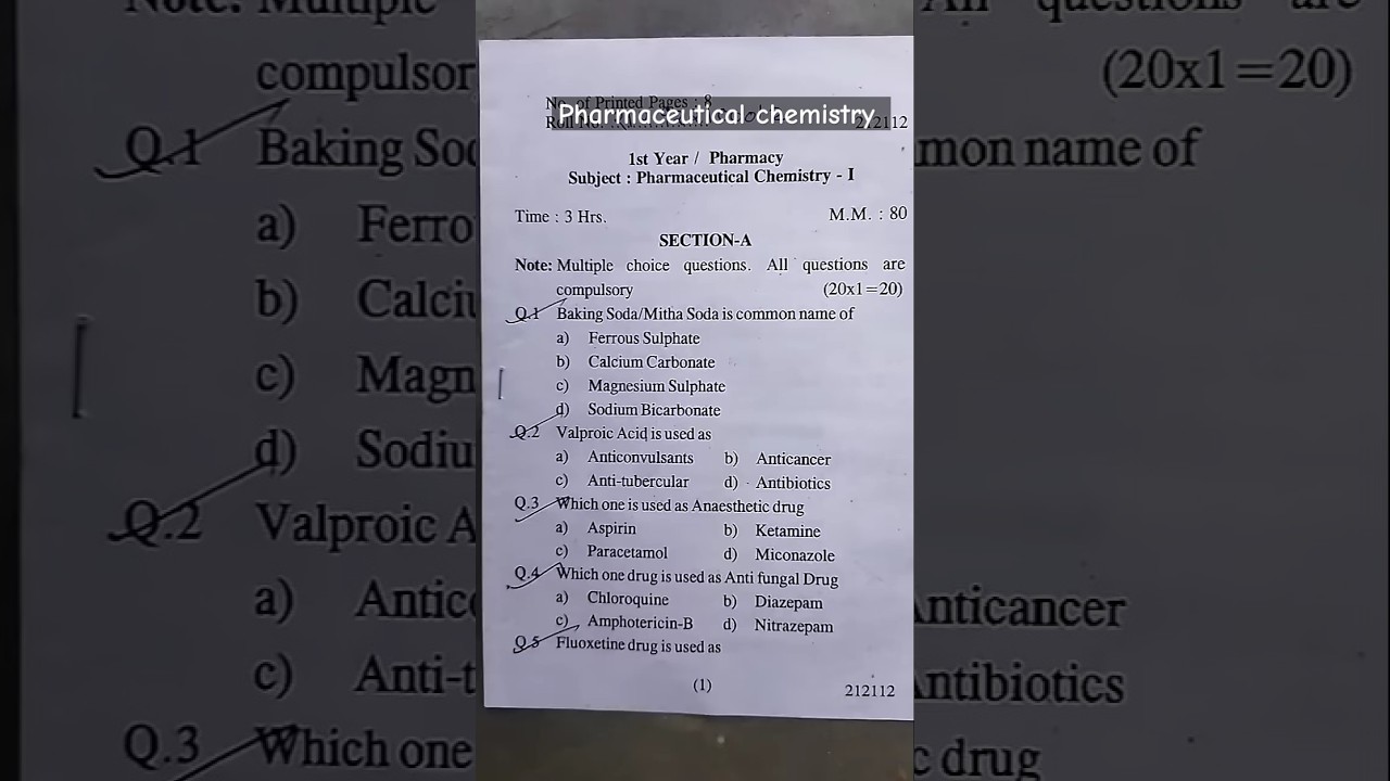 # tag Pharmaceutical chemistry paper of d pharma ist year new syllabus