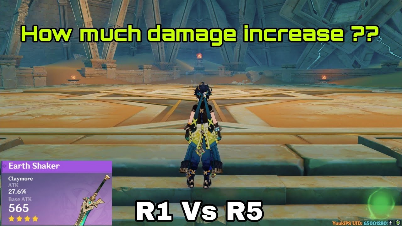 Is r5 earth shaker worth it ?? R1 vs R5 earth shaker  damage comparison | kinich weapon comparison