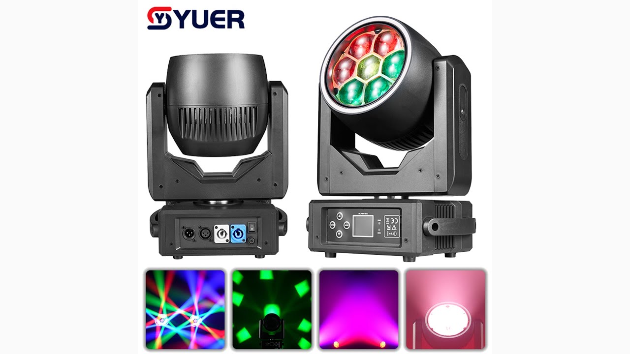 YUER&trade;️MINI 7x40W RGBW 4IN1 LED Bee Eye Moving Head Light With Ring Wash Zoom Strobe Effect DMX512
