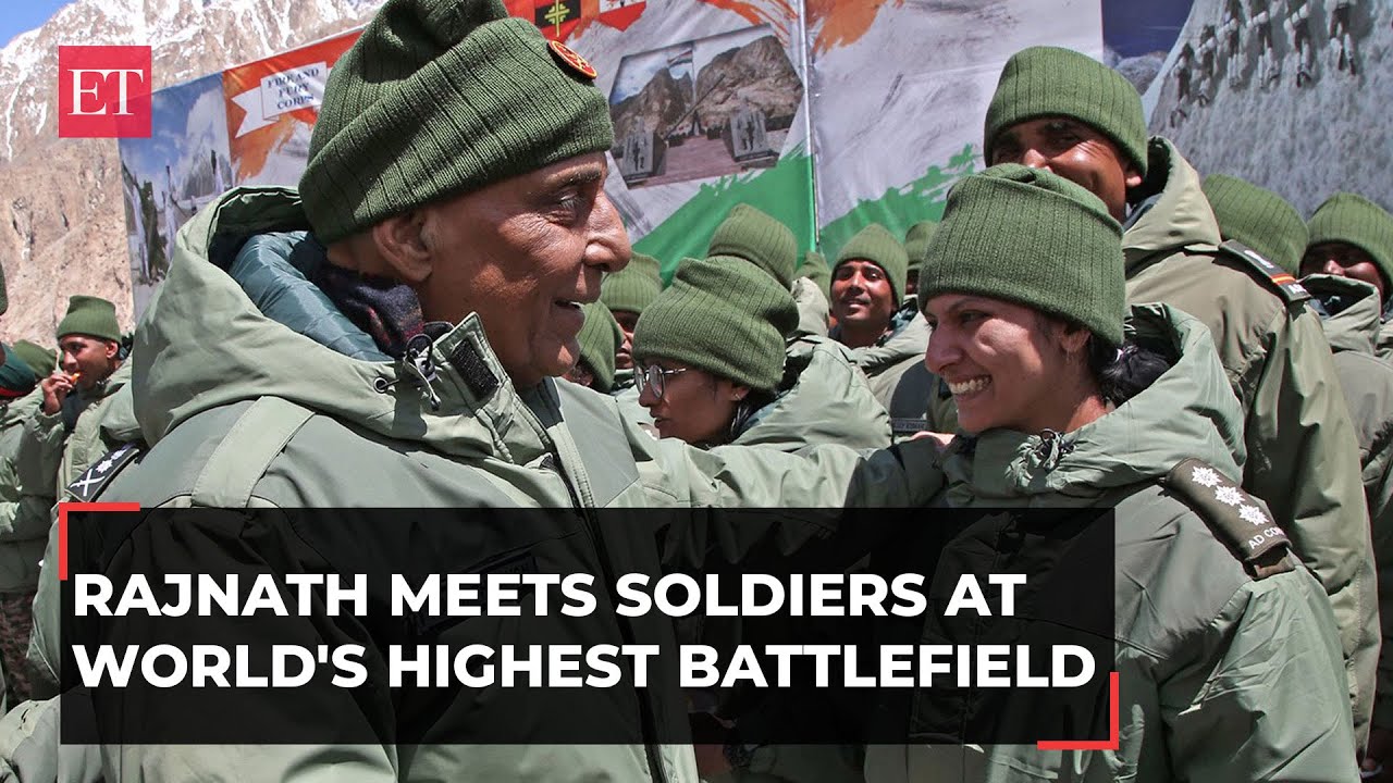 Siachen: Defence Minister Rajnath Singh meets Indian soldiers at the world's highest battlefield
