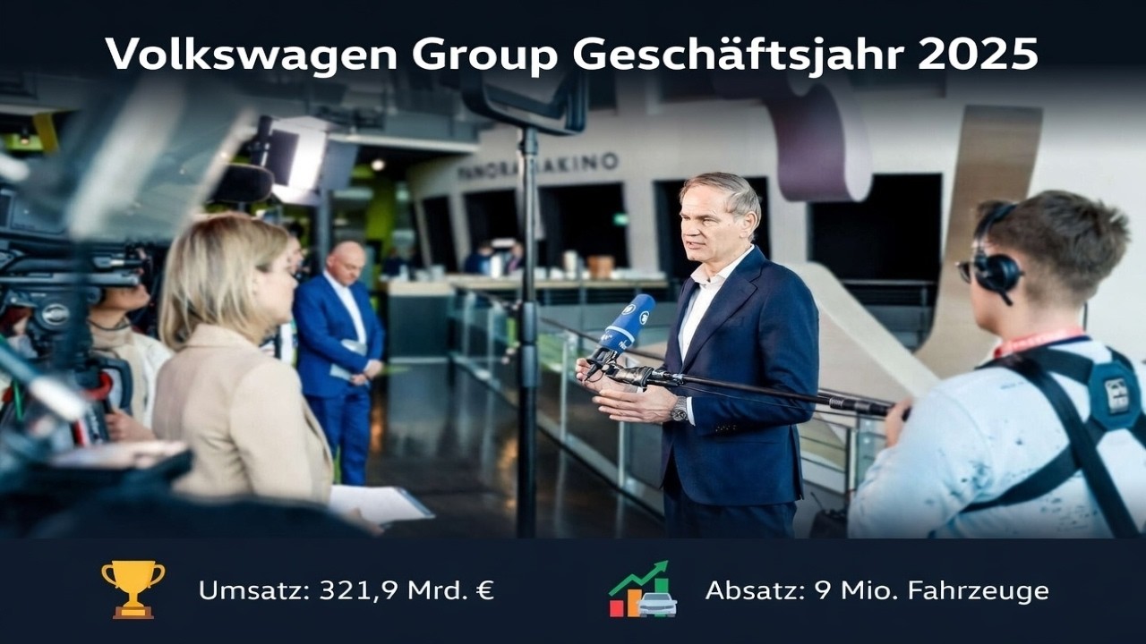 Volkswagen Group 2025 Geschäftsbericht | 321,9 Mrd. € Umsatz, 9 Mio. Fahrzeuge