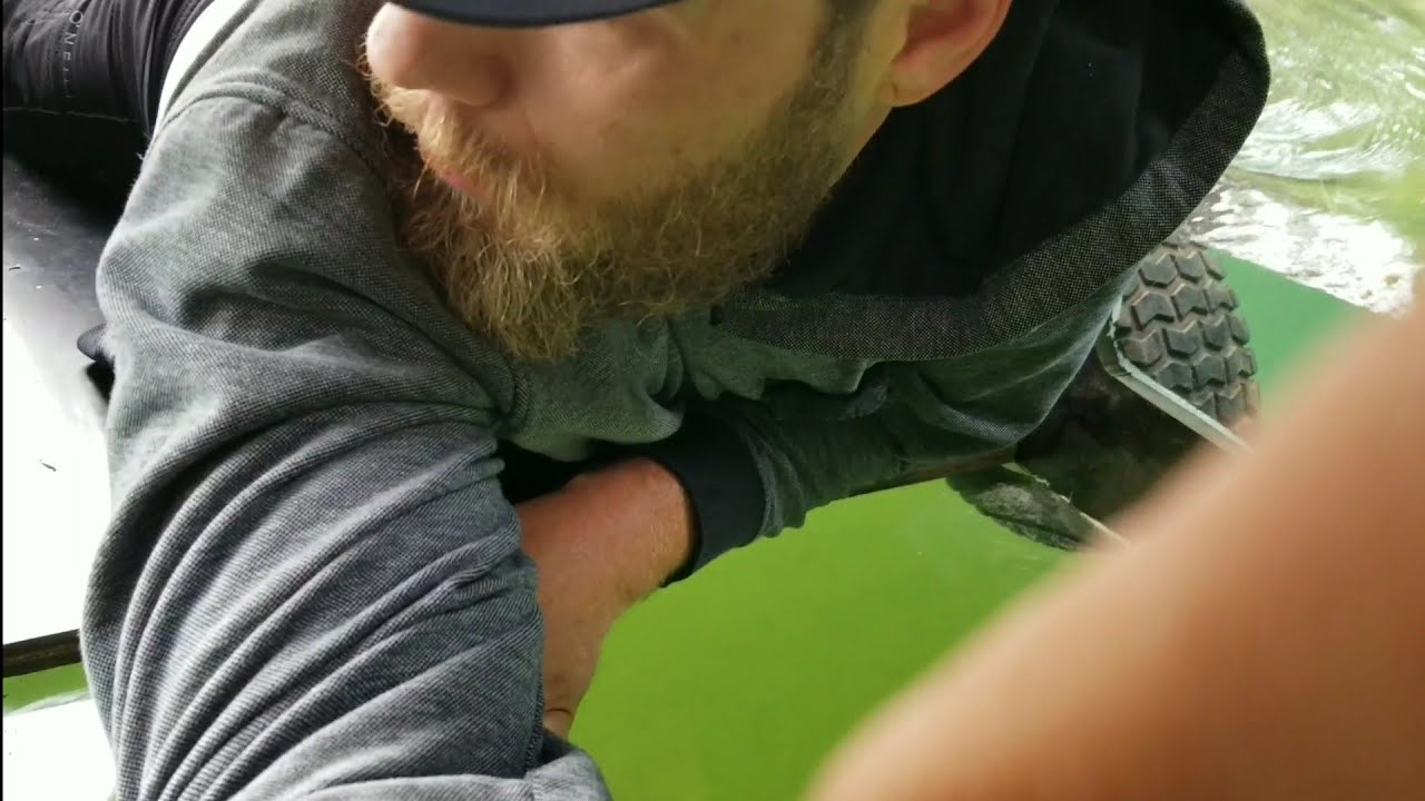 homemade boat window underwater drive in