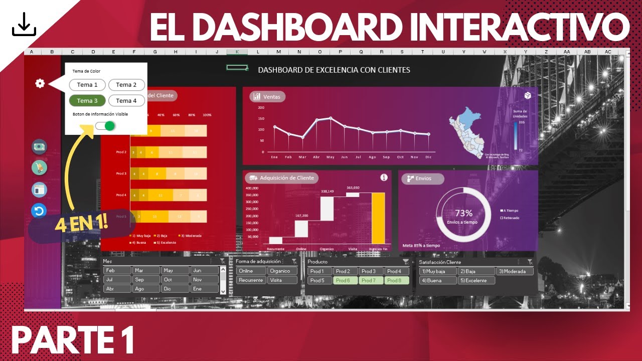 D14  | Cómo hacer un ASOMBROSO DASHBOARD Interactivo en Excel - (Parte 1)