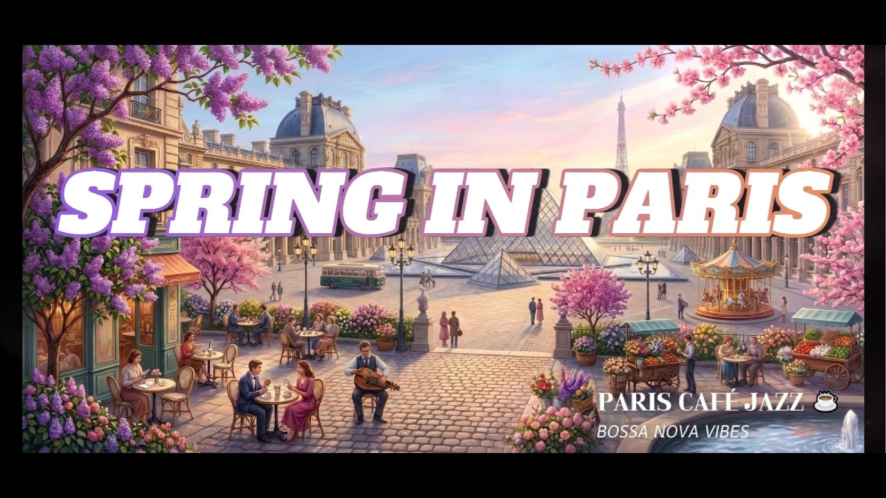 [Playlist] Paris Caf&eacute; Bossa Nova cherry blossom☕ Soft Spring Jazz for Relaxing & Studying