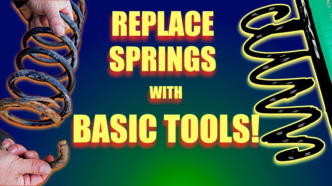 Rear coil spring replacement on Toyota RAV4 at home with basic tools.