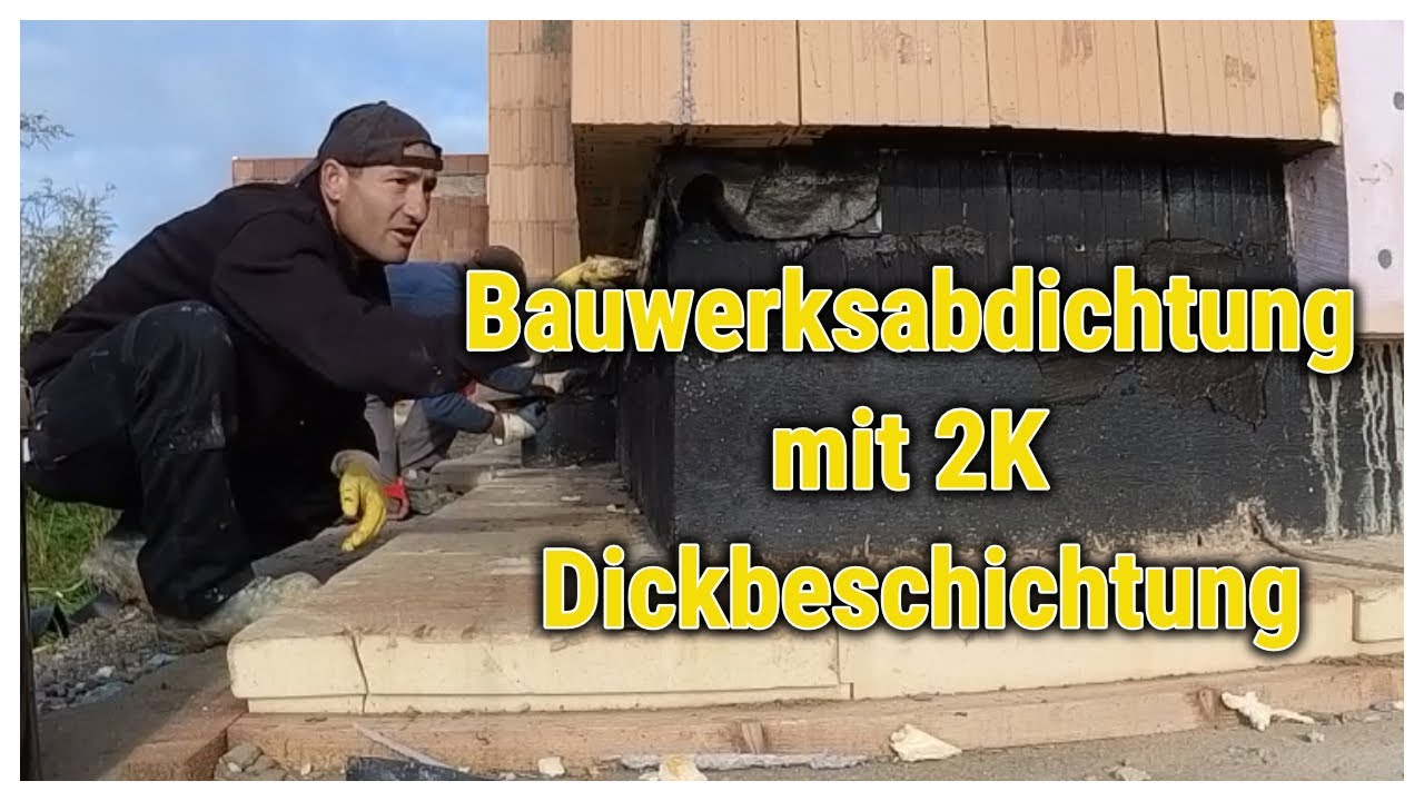 Bauwerksabdichtung,Sockel Abdichtung 2K Bitumen Dickbeschichtung Botament.