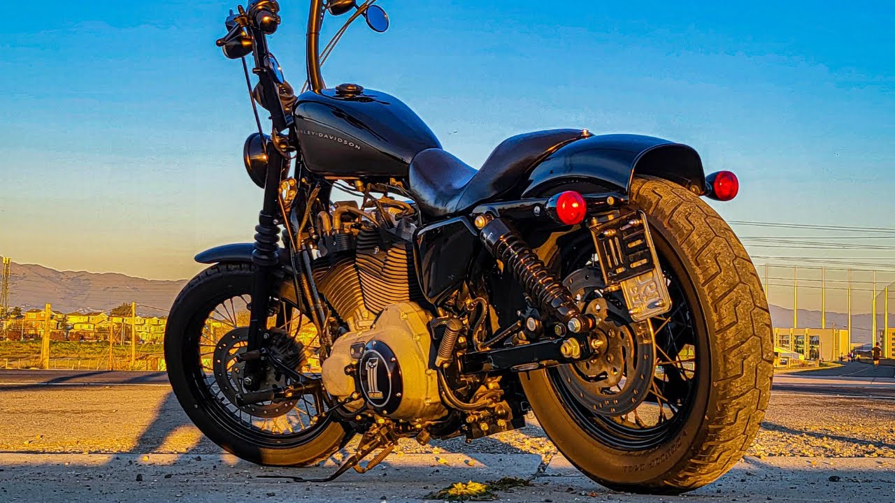 Занижение Sportster всего лишь с помощью кронштейна!